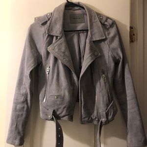 BlankNYC Grey Suede Motorcycle Jacket size S